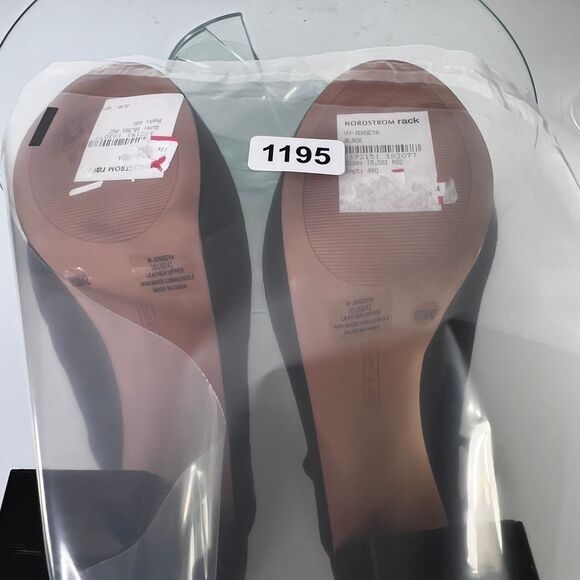 Vince Camuto Jenseya Platform Sandals Black Suede Leather perforated - Picture 10 of 10